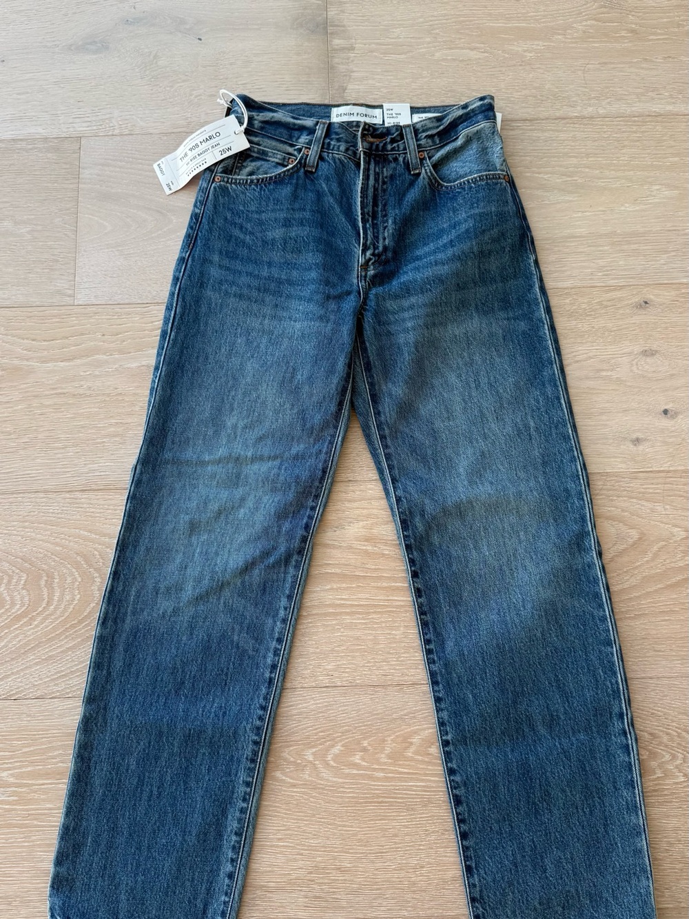 Denim Forum Aritzia Women's Jeans 90s Marlo Hight Rise Baggy - Dark Blue Wash